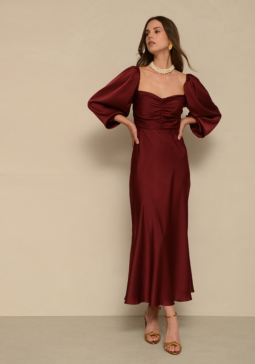 Burgundy winter dress shop